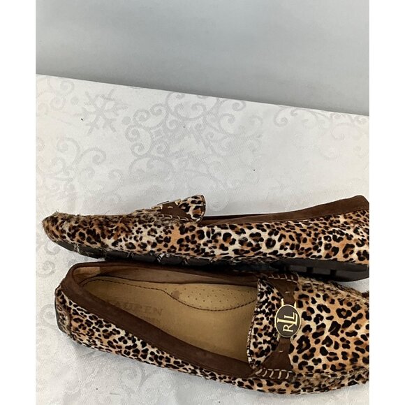 Ralph Lauren  Carley II‎ Leopard Print Loafers Natural Hair Calf Women's 9B - Picture 5 of 10